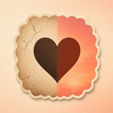Ilustración de Revivelia: un retrato que pasa del sepia al color cálido